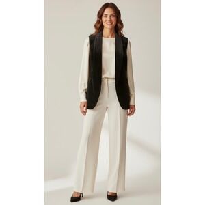 WYNNE LAYERS Black XL Velvet Shawl Collar Sleeveless Vest Blazer‎ Womens